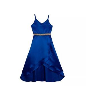 Rare Editions Royal Blue High Low Dress Big Kids Size 10